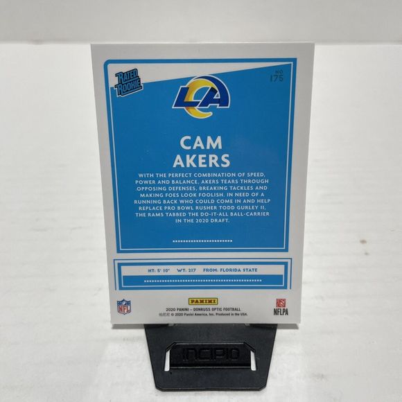 Cam Akers Rams 2020 Panini Donruss Optic Rated Rookie Card #175 LA Rams - Picture 4 of 6